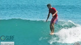 Joel Tudor and Tom Curren Surfing Malibu  SurfAid Cup [upl. by Asseniv321]