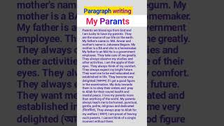 Paragraph on My Parents Short paragraph my parents english youtubeshorts exam paragraphwriting [upl. by Eizle]