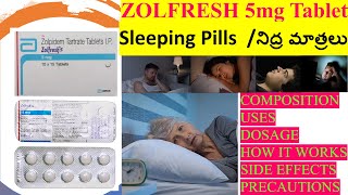 ZOLFRESH 5mg tablet uses dosage composition working side effects precautions in telugu [upl. by Kela]