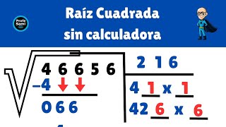 Raíz Cuadrada  Cómo Sacarla con 5 cifras  Sin Calculadora [upl. by Kensell]