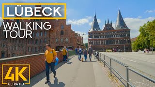 4K LÜBECK  Walking down the Streets of the World Heritage Site  Exploring Cities of Germany [upl. by Ocinemod]