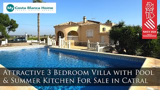 Attractive 3 bedroom detached villa with pool for sale in Catral [upl. by Ainevuol730]