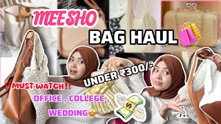 Meesho bag haul under ₹300💸😍 tote bag  sling bag  clutch  shaadi wear bags  afforded finds🤩 [upl. by Hornstein]