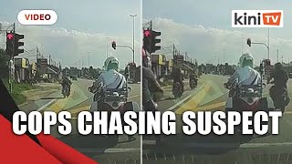 Motorcyclists who ran red light are actually cops chasing a suspect [upl. by Vesta]