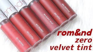 BIYW Review Chapter 109 ROMAND ZERO VELVET TINT SWATCH amp REVIEW [upl. by Walrath]