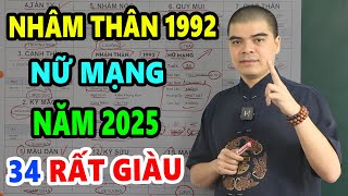 Tử Vi Tuổi Nhâm Thân 1992 Nữ Mạng Năm 2025 ĐỔI VẬN SÁNG BỪNG Hốt Trọn Tiền Bạc Của Thiên Hạ [upl. by Aerol788]