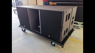 SANWAY KS28 Dual 18 inch Active Subwoofer with dolly testing and preset before shipment [upl. by Clapp]