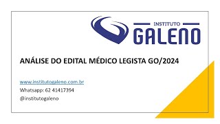 Breve análise do Edital para Médico Legista de Goiás  Dicas de Preparação [upl. by Alohcin]