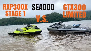 2021 SEADOO GTX 300 LIMITED VS 2019 SEADOO RXP 300 X STAGE 1 [upl. by Akiria738]