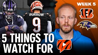 Five Things to Watch For During BENGALS vs RAVENS  Final Score Prediction [upl. by Silra]