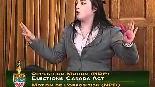 Ève Péclet  Motion du NPD  Loi électorale du Canada [upl. by Elvin]