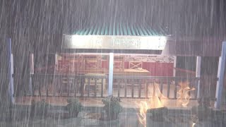 1 HOUR Rain Thunder Fire Sounds For Sleeping  Rain Fire Meditation  Rain Thunder Meditation [upl. by Gibby]