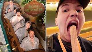 We Rode The New Disneyland Ride Tianas Bayou Adventure amp Tried To Eat Every Popular Food [upl. by Isidro225]