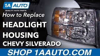 How to Replace Headlight Housing 0713 Chevy Silverado [upl. by Darken]