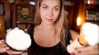 ASMR whispered Haircut ROLEPLAY Shave Massage Brushing Personal Attention for Sleep [upl. by Merilee]