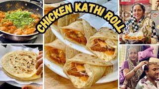 •chicken Kathi roll recipe• Mere husband ke hair colour Aaj gye hum VOGUEINN boutiqueVlog2024 [upl. by Ennaer]