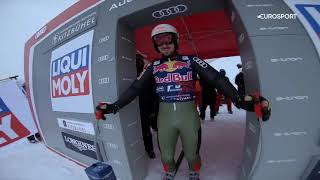 Marcel Hirscher forerunner  Kitzbuhel 2022 downhill 1  WC Apline Skiing [upl. by Pirzada]