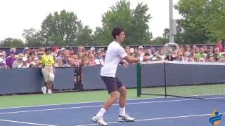 Novak Djokovic Slow Motion 1st Serve Kick Serve amp Volleys 240FPS 1080p [upl. by Nuyh]