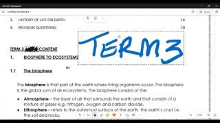 Life Sciences Grade 10 Term 3 Biosphere to ecosystem MATRICNATEDSPECIALIST [upl. by Sitsuj]