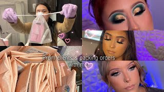 Packing orders amp Prom makeup clients vlog 💕  Houston Makeup Artist [upl. by Noonan]