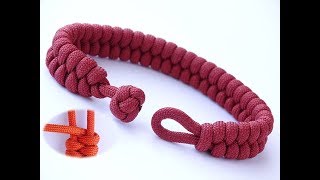 How to Make a Single Strand Knot and Loop Fishtail Paracord Survival BraceletCbyS [upl. by Nassah]