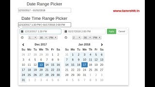 Bootstrap Date Time Range Picker [upl. by Nohpets407]