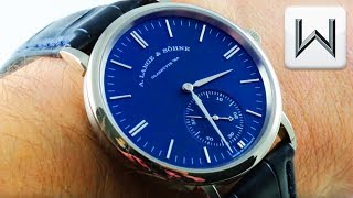 A Lange amp Söhne Saxonia BLUE DIAL 380028 Luxury Watch Review [upl. by Aekim575]