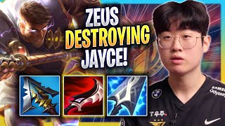 ZEUS DESTROYING WITH JAYCE  T1 Zeus Plays Jayce TOP vs Galio  Bootcamp 2023 [upl. by Handbook314]