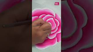 Rose painting on fabric fabricpainting painting rose flower [upl. by Auqeenahs]