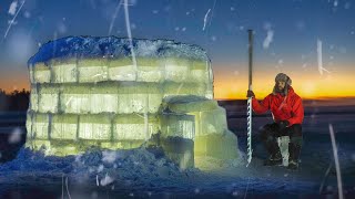 42° Winter STORM CAMPING My Hardest 5 Day SOLO ICE IGLOO BUILD Can sleep 4 [upl. by Marb]