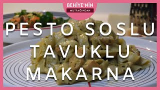 Pesto soslu tavuklu makarna ve salata tarifi [upl. by Fogarty]