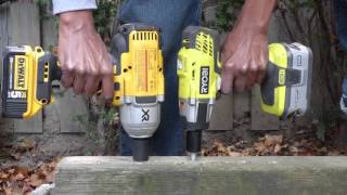 Lag Bolt Impact Wrench Shootout 4 Ryobi vs Dewalt  IR  Mastercraft [upl. by Allemrac]