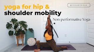 Floor Yoga for Hip amp Shoulder Mobility  nonperformativeyoga [upl. by Kipper931]