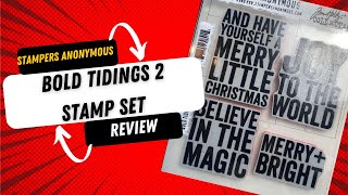 Stampers Anonymous Bold Tidings 2 Stamp Set Review [upl. by Yensehc]