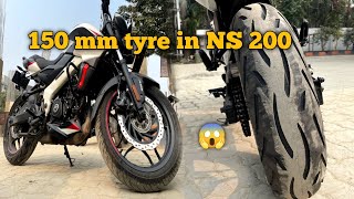 150mm Tyre For Pulsar NS200  CEAT rad X1  best tyre for ns200 [upl. by Riamu]