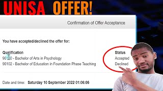 How to acceptdecline an Offer at UNISA for 2023 online UNISA 2023 Admissions [upl. by Leodora]