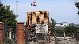 PSNI urged to remove controversial bonfire in Belfast [upl. by Llennahs]