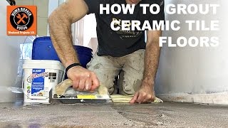 How to Grout Ceramic Tile Bathroom Floors with Mapei Flexcolor CQ StepbyStep [upl. by Acimak584]