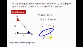 RAZONES TRIGONOMÉTRICAS DE UN ÁNGULO AGUDO Problema 002 [upl. by Ruzich710]