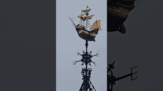 stunning gold galleon boat ship Victorian weather vane temple Embankment London [upl. by Lakim]