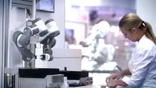 ABB Robotics  YuMi® the ABB Dual Arm Robot at Automatica 2014 [upl. by Sllew]