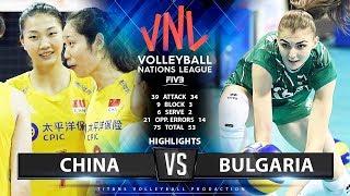 CHINA vs BULGARIA  HIGHLIGHTS  Womens VNL 2019 [upl. by Halyk]