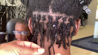 1st Retwist on Short Locs  Interlock Method Wrapping Loose Hairs [upl. by Sitruc]