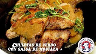 Chuletas de cerdo fritas con salsa de mostaza [upl. by Nyleda395]