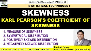 Karl Pearson Coefficient of Skewness  Measure of Skewness  Skewness and Kurtosis Skewness Example [upl. by Gnihc]