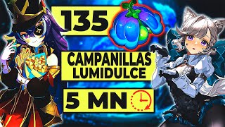 🍈Ruta Farmeo Campanilla Lumidulce  135 en 5MN  Genshin Impact [upl. by Aruasor836]