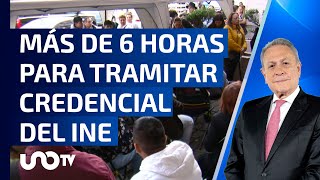 Filas kilométricas y espera interminable para tramitar credencial del INE en CDMX [upl. by Nickie465]