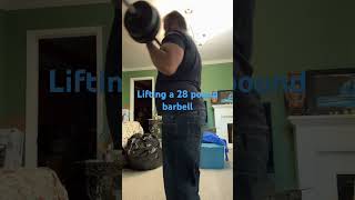 Lifting a 28 pound barbell barbell 28pounds music fitnesschallenge attention charlieputh [upl. by Ayisan]