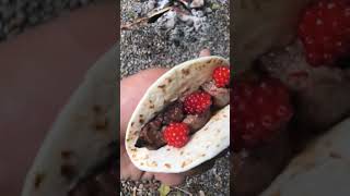 my infamous steak  salmon berry tacos TikTokCooks steak salmonberries foryoupage fypシ [upl. by Anawot]