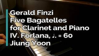 Piano Part  Finzi Five Bagatelles for Clarinet and Piano IV Forlana ♩60 [upl. by Keary]